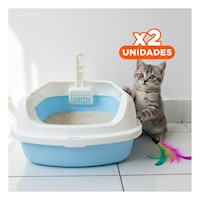 Pack2 Bandeja para Arena Infantil con Pala 41,5x15x29cm Celeste